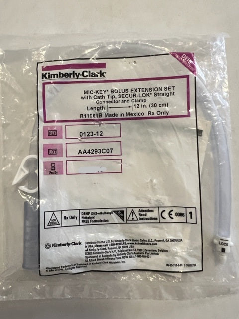 Mic-Key G-Tube Straight Extension Single Port Bolus Legacy 0123-12 - Choose A Date
