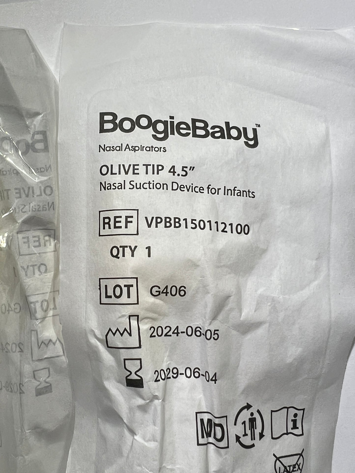 3x BoogieBaby Nasal Aspirator - Olive Tip 4.5" - 6/4/2029