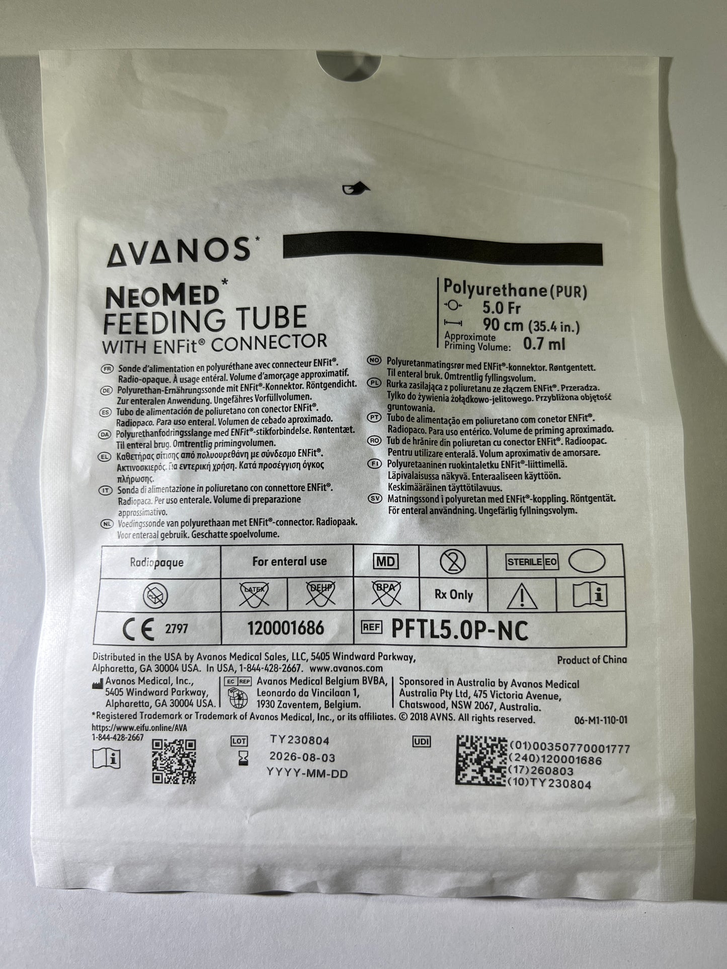 NeoMed NG Tube 5.0fr x 90cm purple enfit