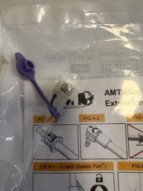 Mini CLASSIC 12" Straight Extension Single Port ENFit Bolus Feeding Set - 6-1211-ISOSAF - 1 Unit - Choose A Date