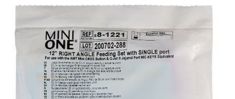 Mini One 12" Right Angle Extension Single Port Legacy Feeding Set - 8-1221 - 1 Unit - Choose Your Date