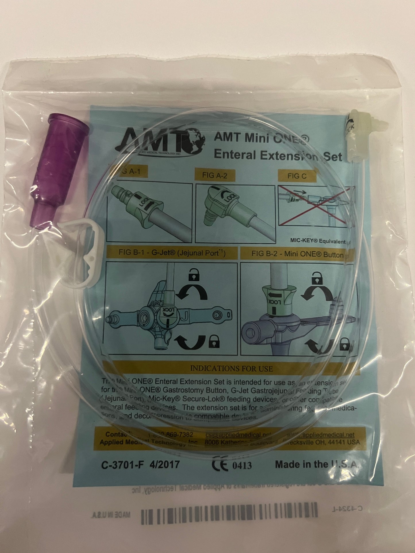 Mini One 24" Right Angle Bolus Extension Single Port Legacy Feeding Set - 8-2421 - 1 Unit - Choose A Date