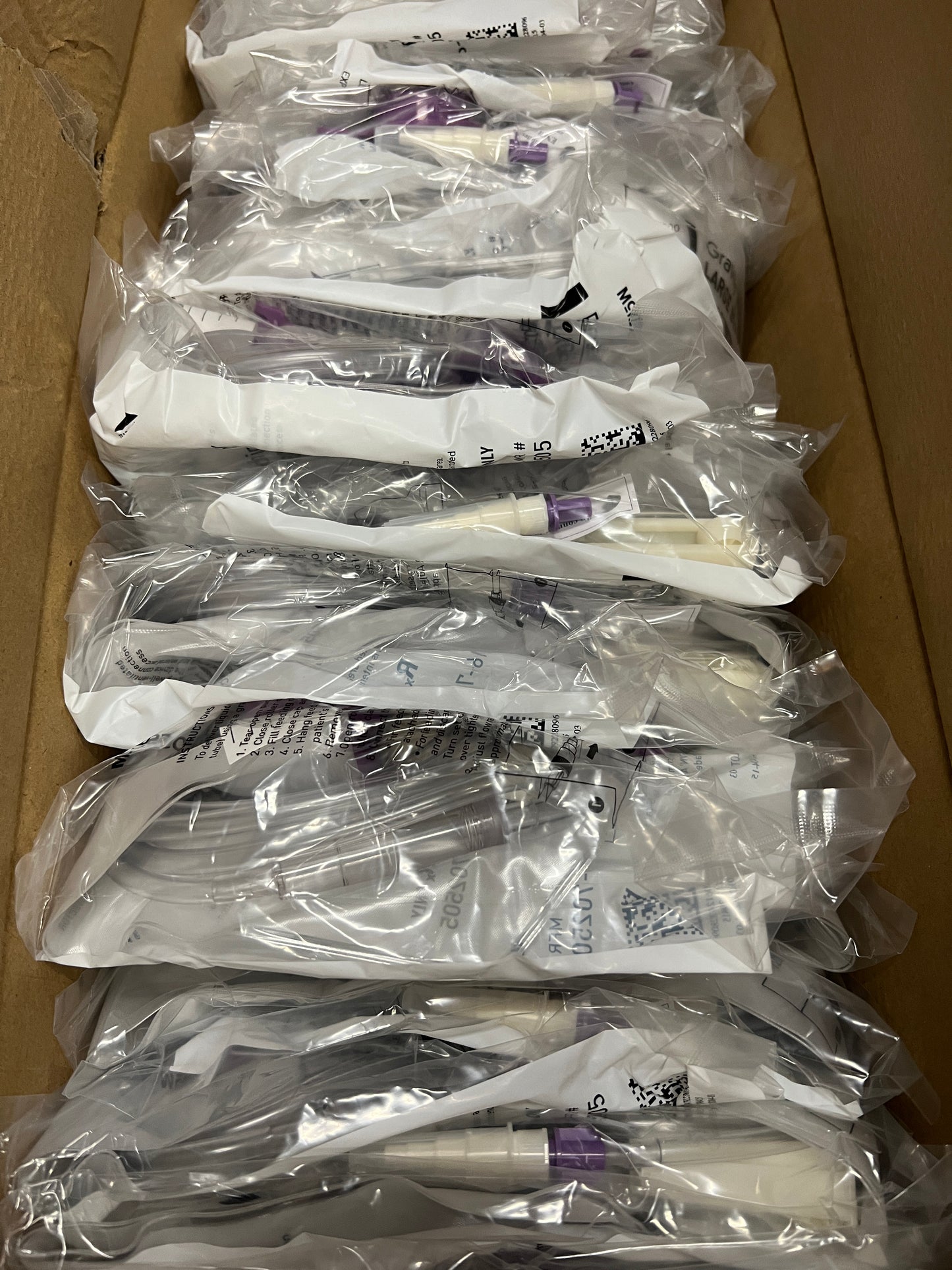 30x McKesson 1200ml Large Bore Gravity Feeding Bag REF 16-702505 with Cone / Enfit TRN - In Date