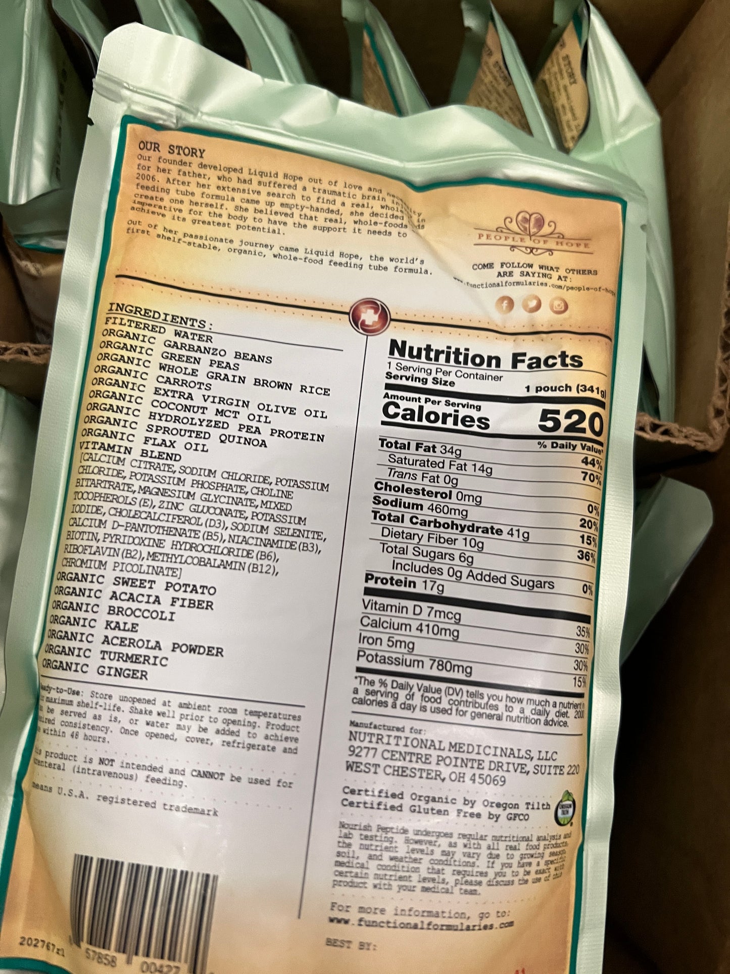 Nourish Peptide - 24 Count - Functional Formularies Pediatric Organic Blended Feeds - 24 Pouches - MAY 9, 2025