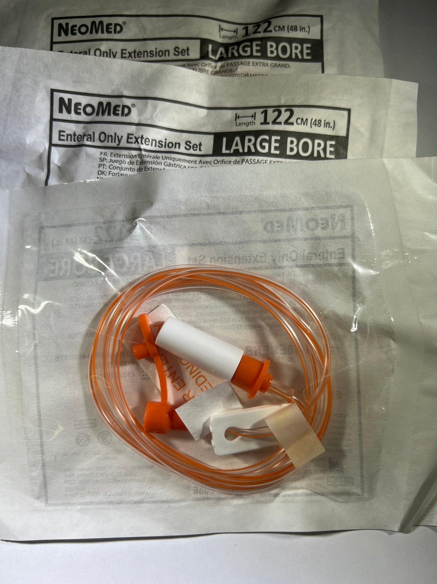 3x Neomed Large Bore Enteral Extension Set with Legacy Connector 122cm / 48in NM-48ENENB - OOD