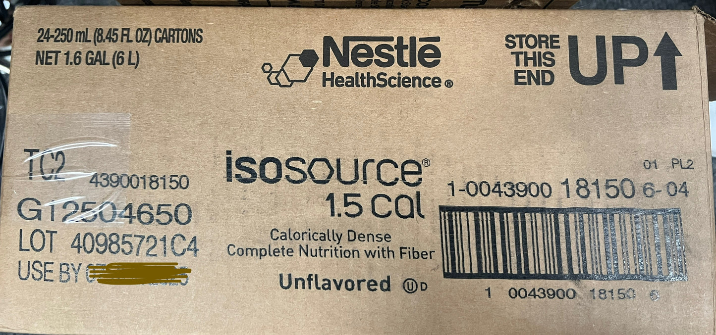 Nestle Isosource 1.5 Unflavored Calorically Dense Tube Feeds