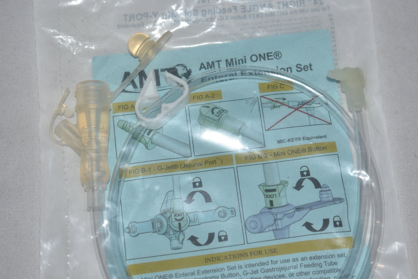Mini One 24" Right Angle Extension Clear 2 Port Y Legacy Feeding Set - 8-2422 - 1 Unit - OOD