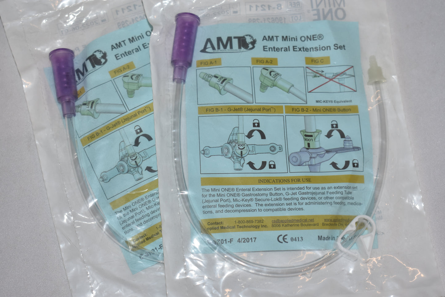Mini One 12" Bolus Straight Extension Single Port Feeding Set - 8-1211 - 2 Units - OOD