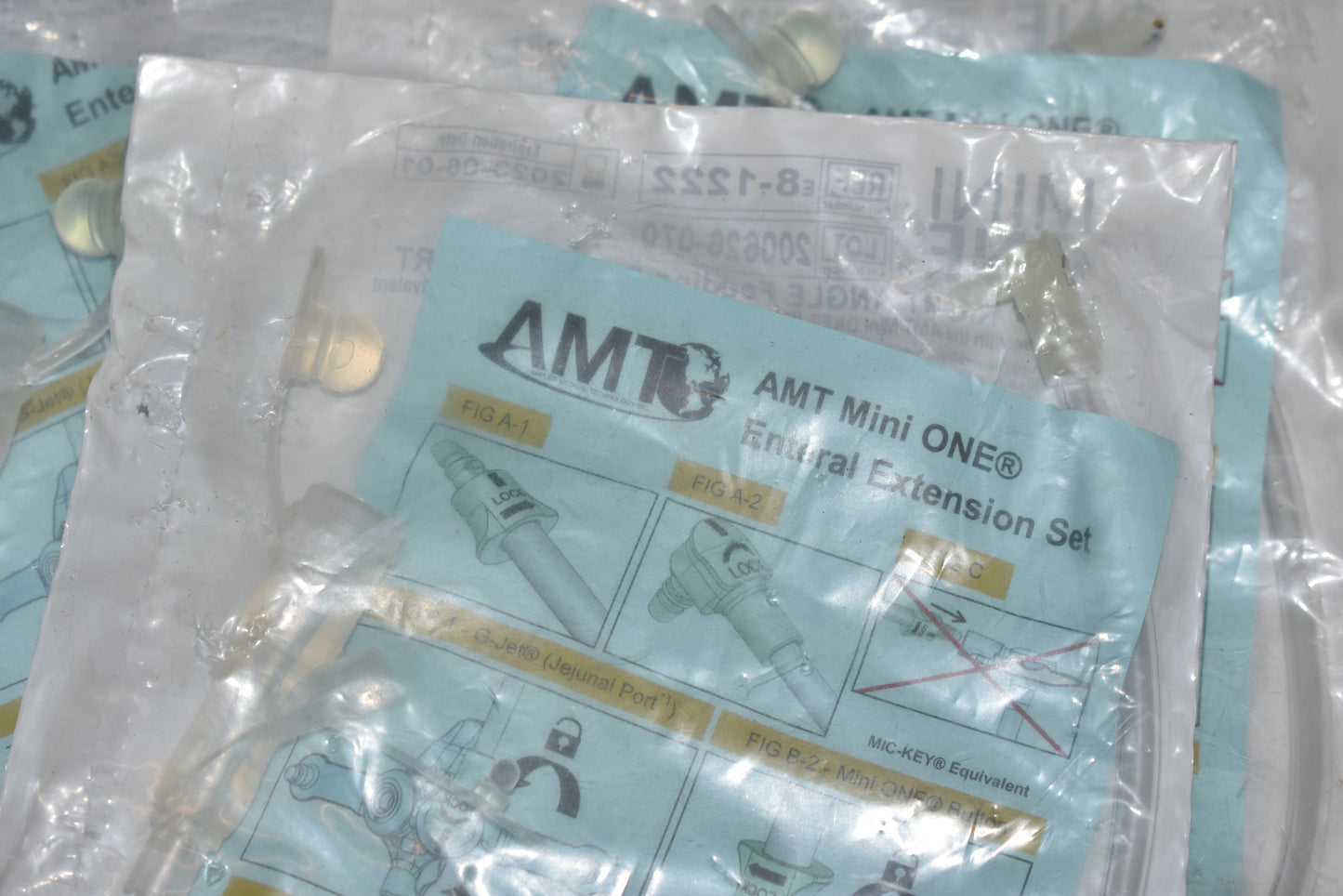 5x Mini One 12" Right Angle Extension Clear Y-Port Legacy Feeding Set - 8-1222 - OOD