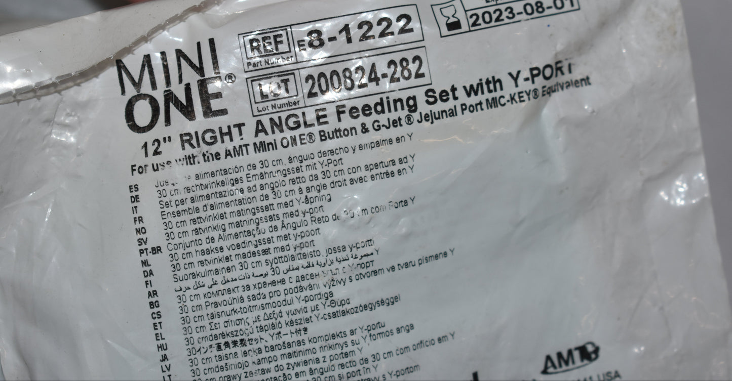 5x Mini One 12" Right Angle Extension Clear Y-Port Legacy Feeding Set - 8-1222 - OOD