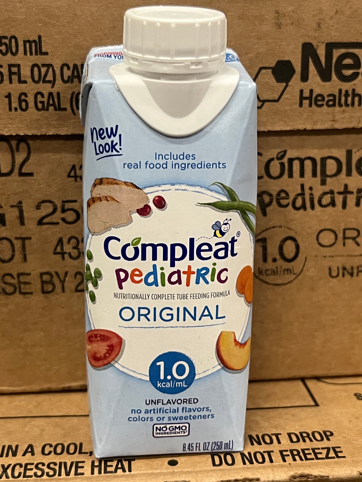 Nestle Compleat Pediatric 1.0 Original Unflavored 8.45oz - 24 Cartons - In Date