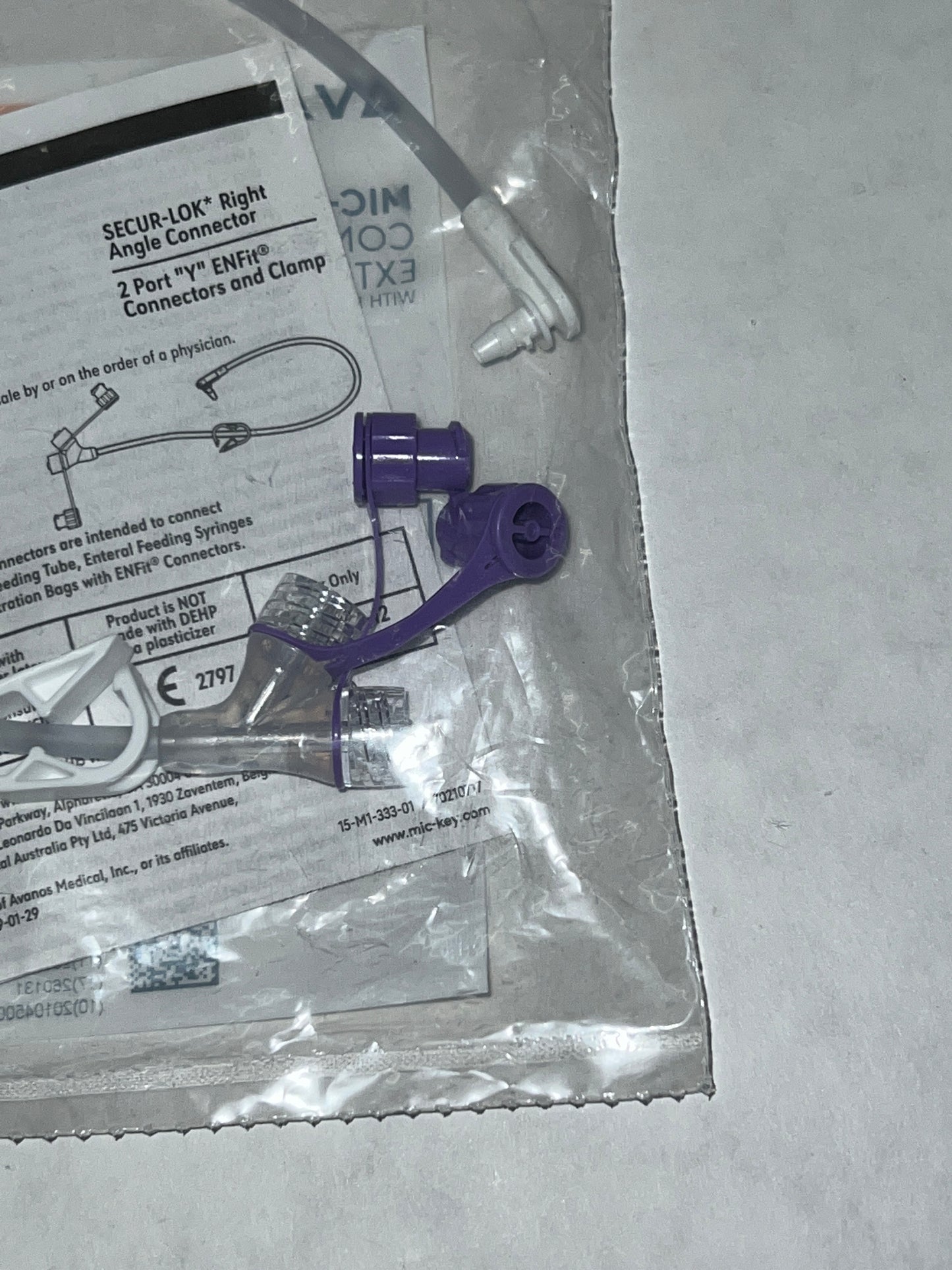 Mic-Key 12" Right Angle Extension 2 Port Y Enfit - 0141-12 - 1 Unit - Choose Your Date