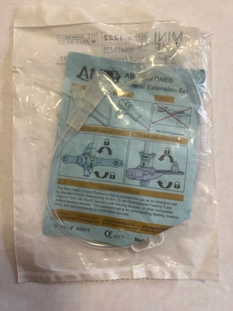 Mini One 12" Right Angle Extension Clear Y-Port Legacy Feeding Set - 8-1222 - OOD - Choose A Date