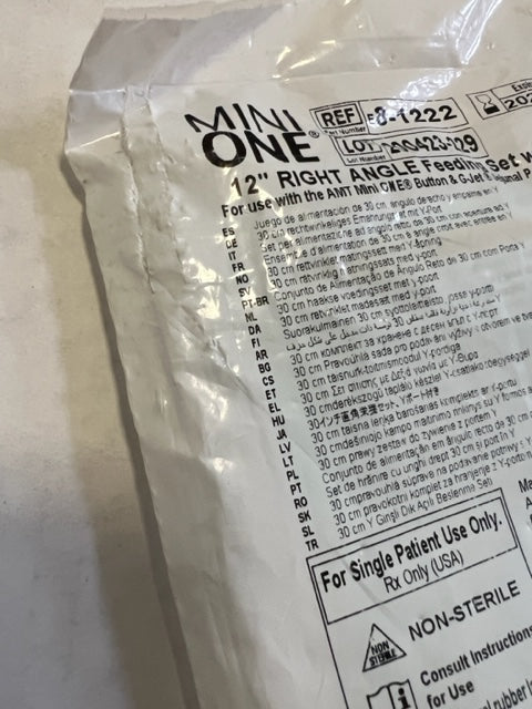 Mini One 12" Right Angle Extension Clear Y-Port Legacy Feeding Set - 8-1222 - OOD - Choose A Date