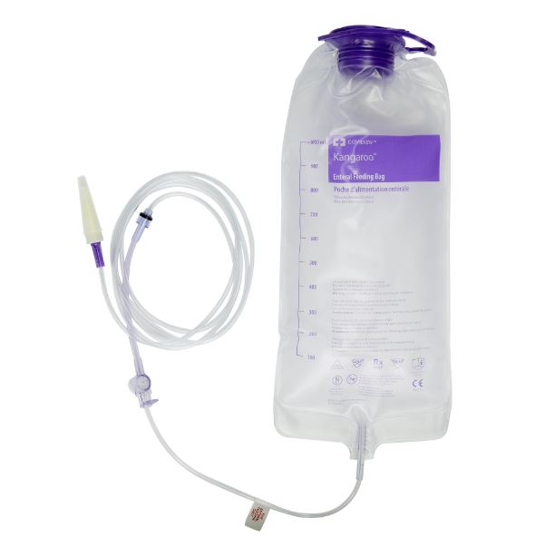 30x Kangaroo Joey 1000ml Feeding Pump Bags 763656 with Enfit TRN - Kendall - OOD 4/2016