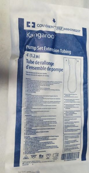 kangaroo pump set extension tubing 4' legacy cone for feeding pump tubing extension