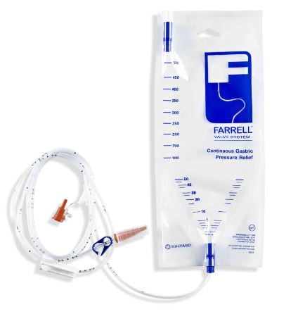 Farrell Bag - Legacy / Cone Connection - Closed Enteral Decompression System Gastric Pressure Relief Device - In Date