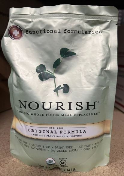 Nourish original formula functional formularies packet tube feed blened