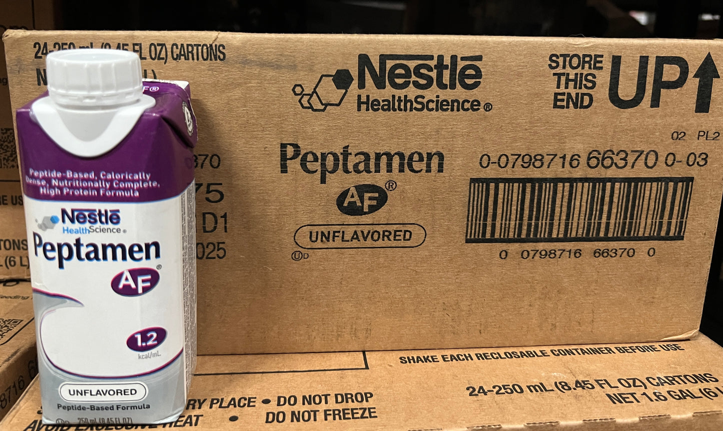 Peptamen AF - Unflavored - Adult Complete Nutrition - 24 cartons - Choose A Date