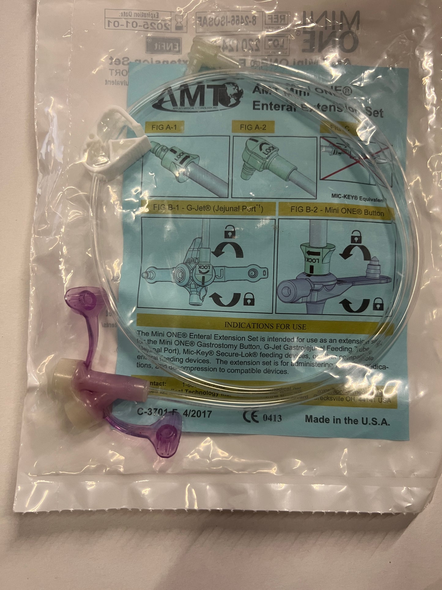 1x AMT Mini One 24" Extension Dual Y port Enfit Right Angle 8-2455-ISOSAF - Choose a Date