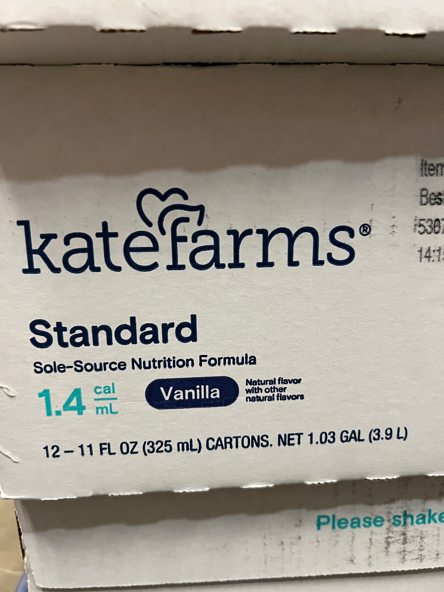 12 Cartons Kate Farm Adult Standard 1.4 Vanilla - In Date