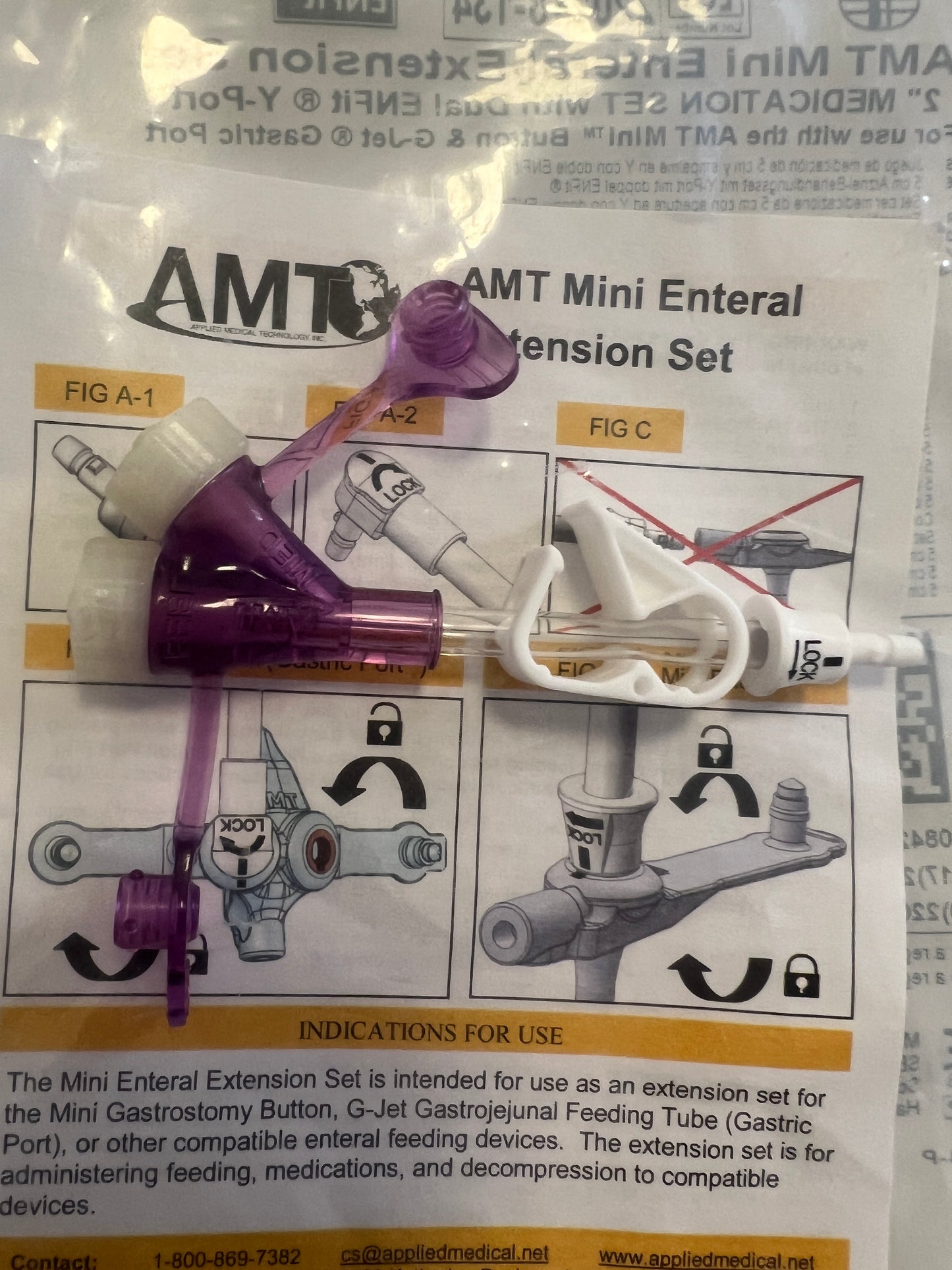 Mini CLASSIC 2" Medication Set Dual ENFit Y-Port - 6-0212-ISOSAF - 1 Unit - Choose Your Date