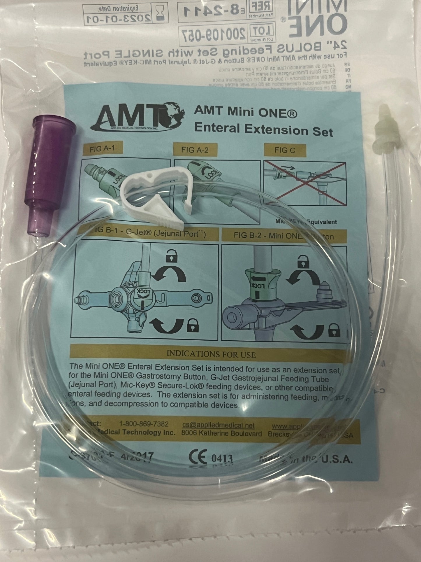 Mini One 24" Straight Bolus Extension Single Port Legacy Feeding Set - 8-2411 - 1 Unit - OOD - Choose Your Date