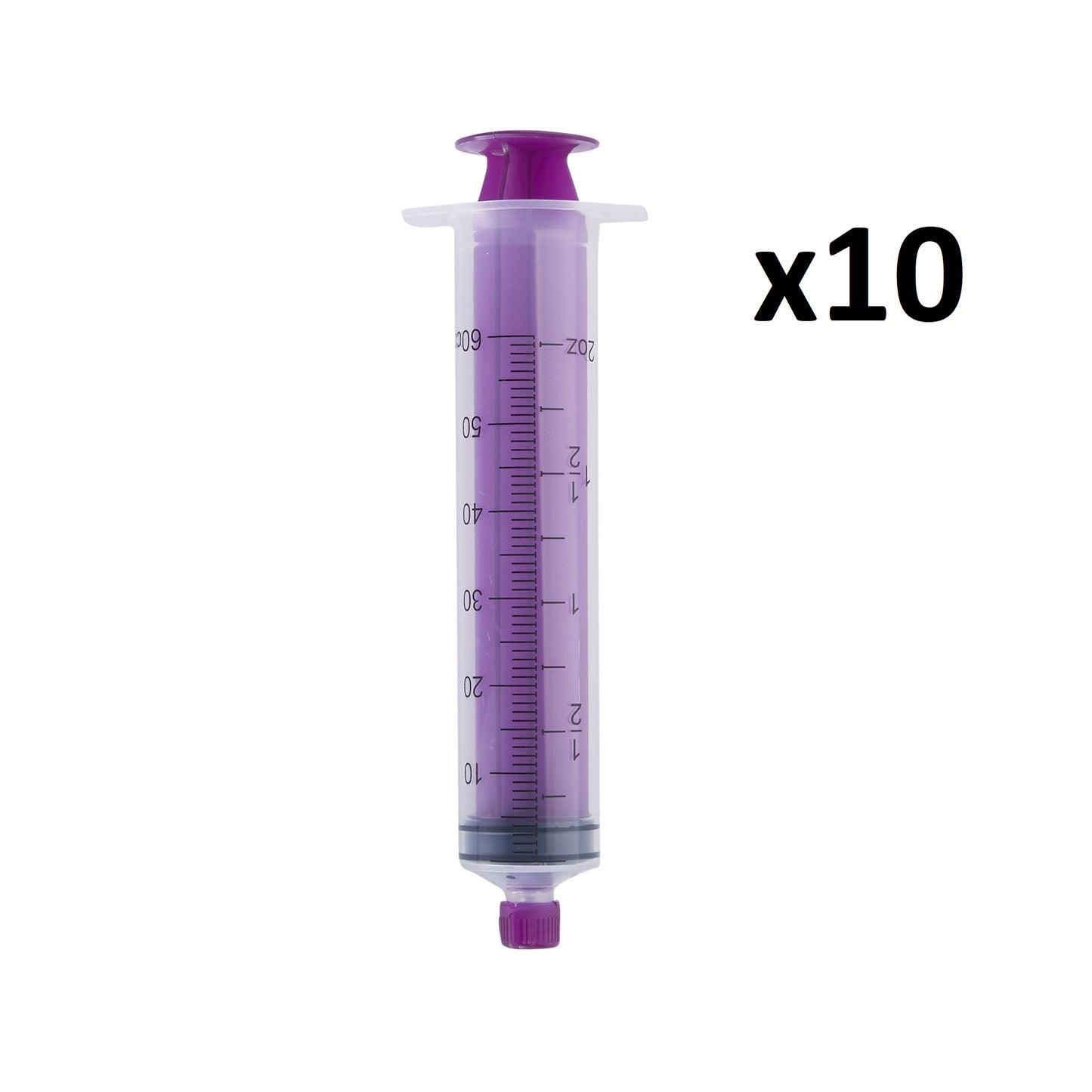 60cc ENFIT Syringes with cc and oz markings - 10x - IN DATE