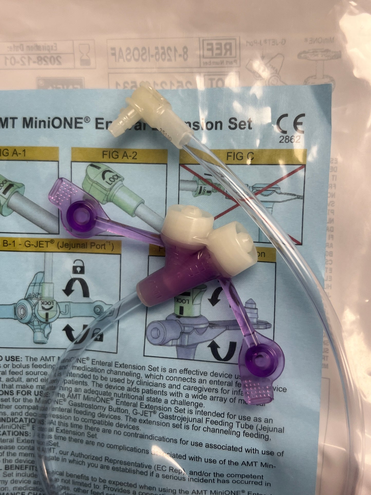 Mini One 12" Right Angle Extension 2 Port Y ENFit Feeding Set - 8-1255-ISOSAF - 1 Unit - Choose A Date
