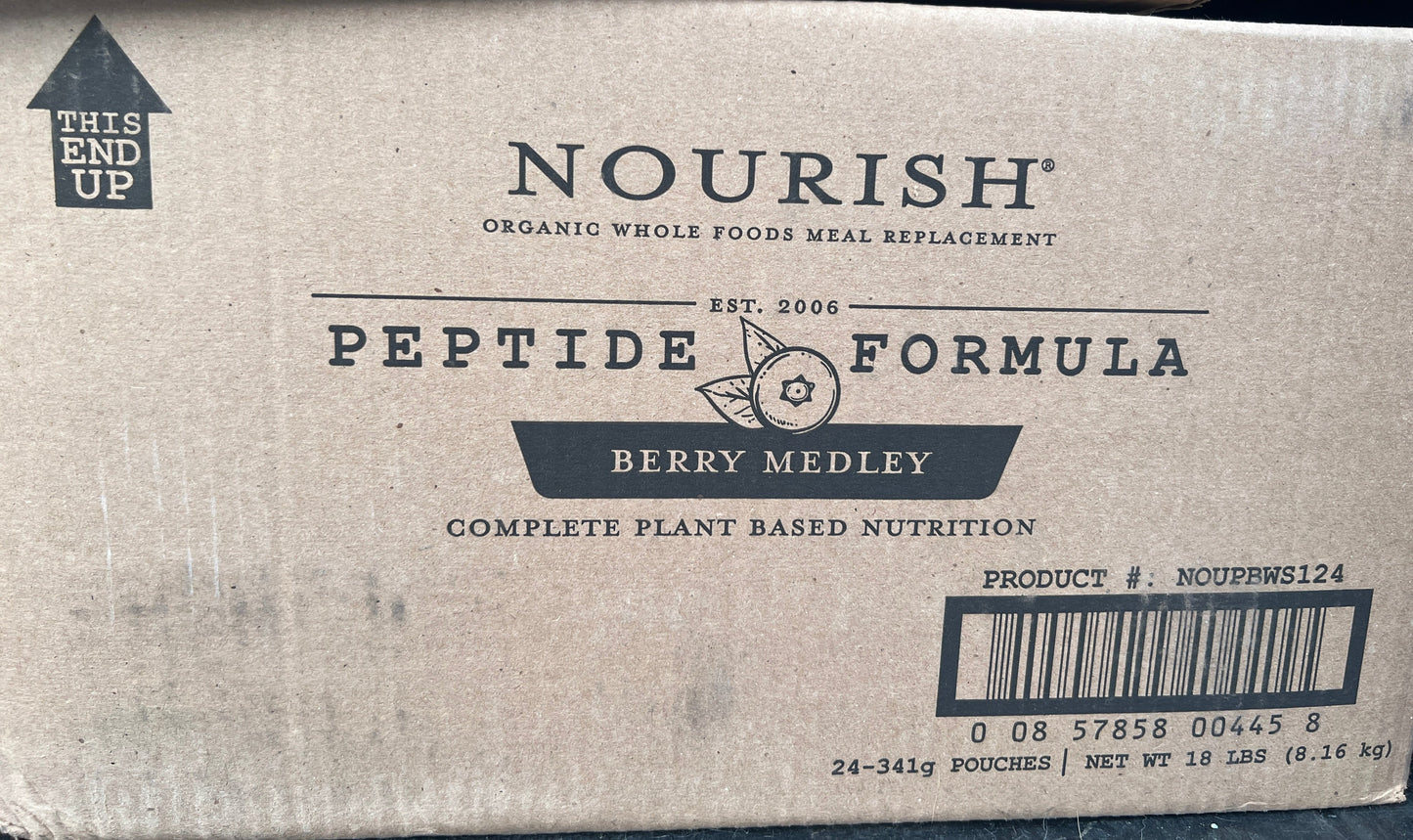 Nourish Peptide Berry Medley -24 Count - Functional Formularies Original Pediatric Blended Feeds - 24 Pouches - In Date