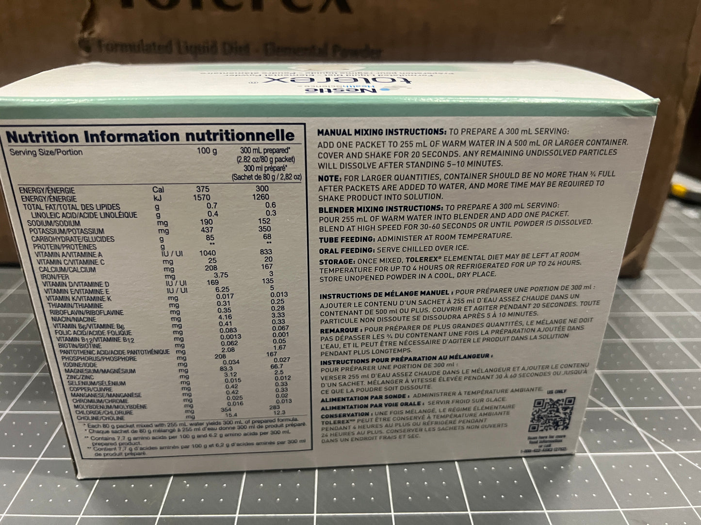 Nestle Tolerex - Elemental Powder Packets - Unflavored - In Date - July 2025