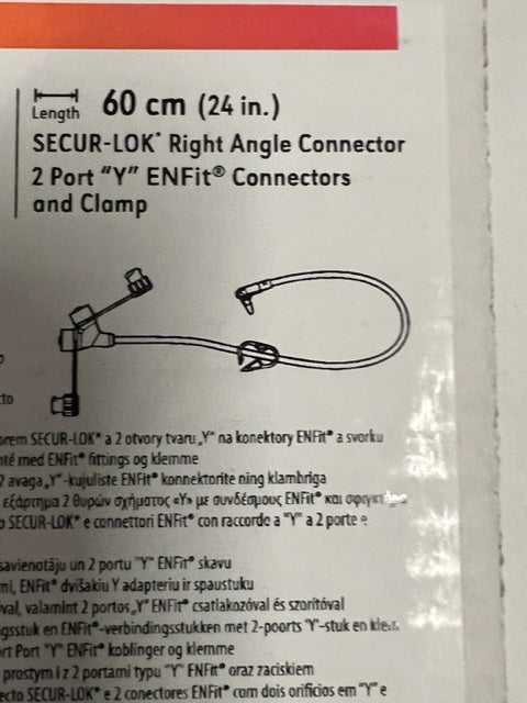 Mic-Key 24" Right Angle Extension 2 Port Y Enfit - 0141-24 - 5 Units - Choose Your Date