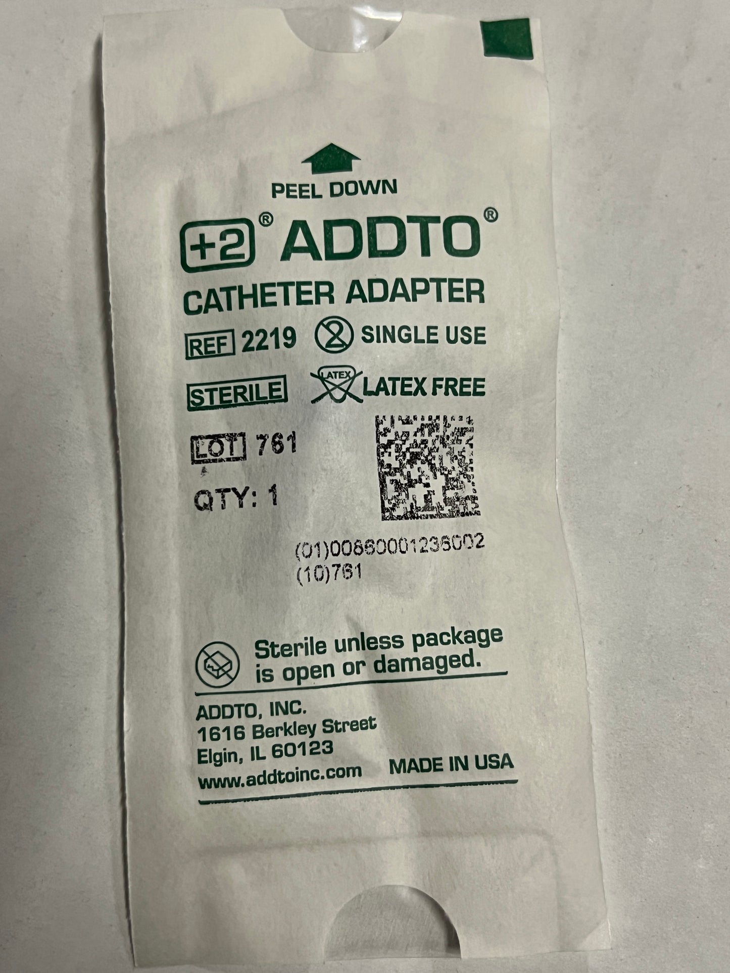 Addto Catheter Adapter REF 2219 - Individually Sealed & Sterile - Choose Quantity & Save!