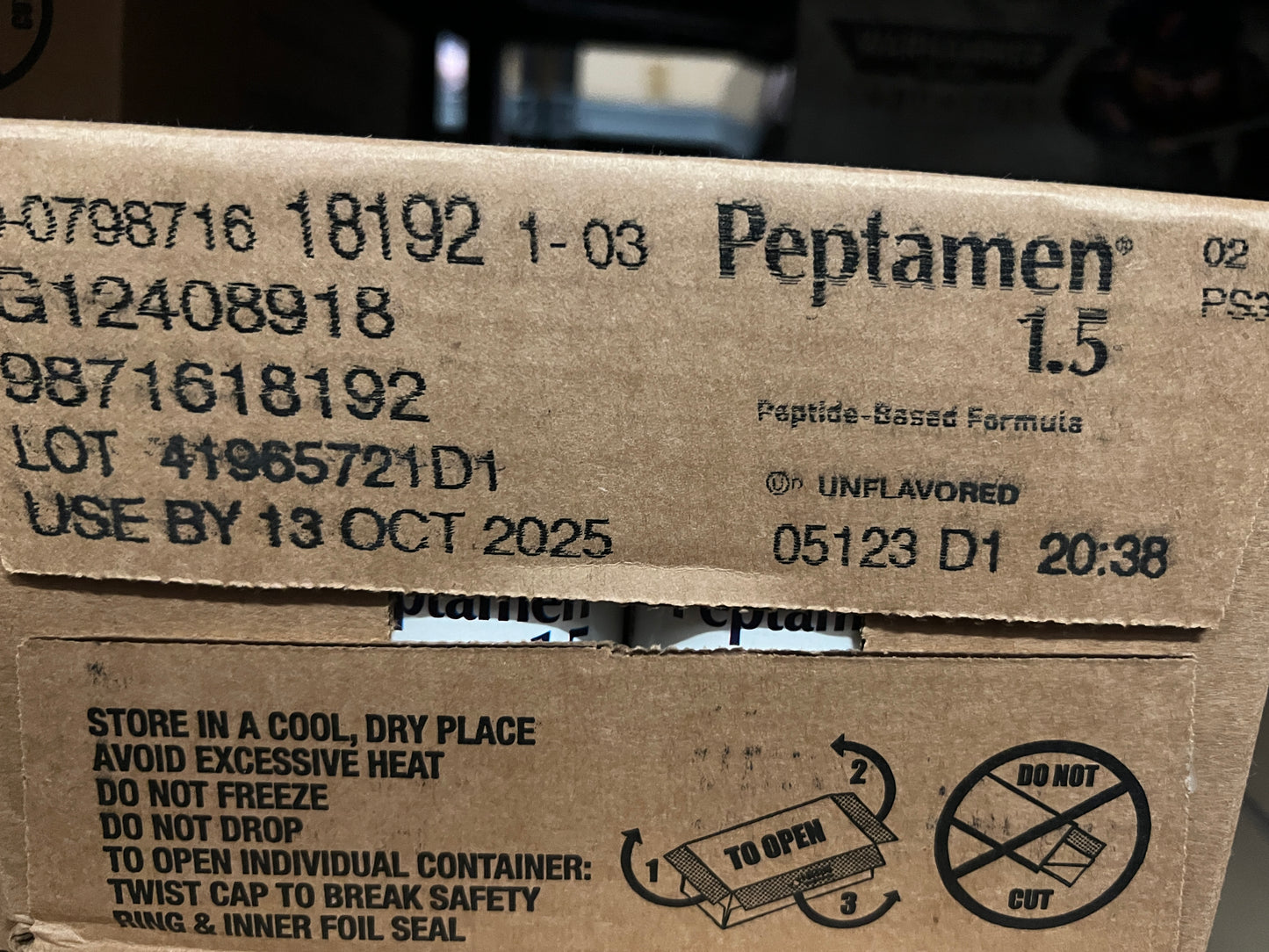 Peptamen 1.5 - Unflavored - Adult Complete Nutrition - 24 cartons - in date