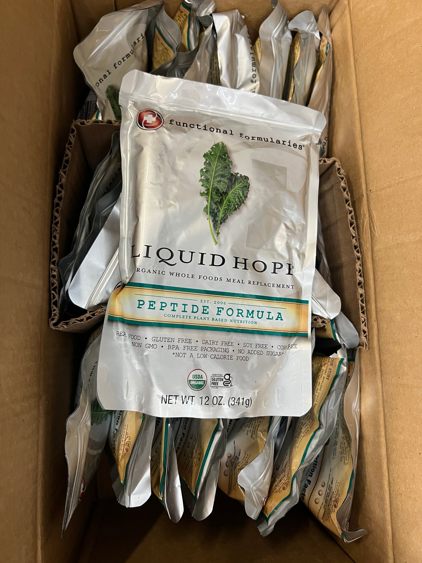 Liquid Hope: Peptide Formula - 24 Count - Functional Formularies Adult Organic Blended Feeds - Choose A Date