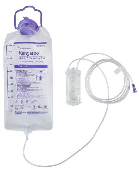 30x Kangaroo OMNI Feeding Pump Set 1000ml Bag - REF B10FD Clear Cartridge - Enfit