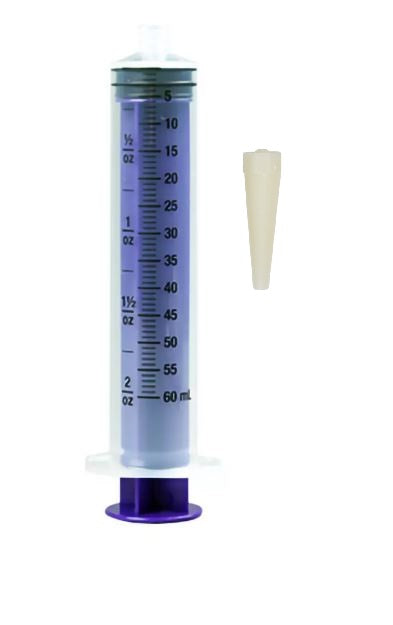 60ml / 2oz ENFIT Syringe (1/2 Ounce & 5 CC Markings) TRN Adapter Vesco VED-660TC - IN DATE