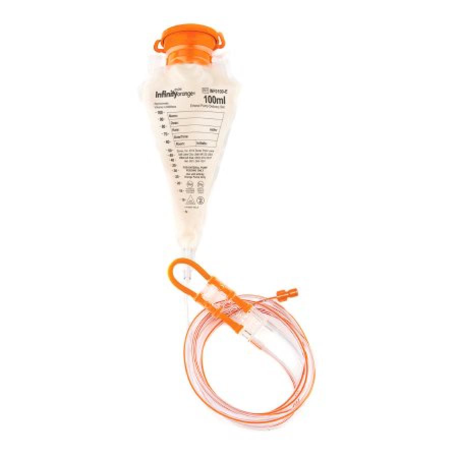 30x Infinity Orange 100ml Feeding Pump Bags INF0100-E ENFit - in date 2027